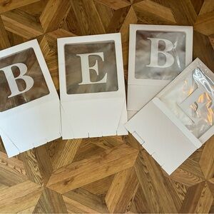 5/25$ 🎄 White Letter Display boxes baby shower